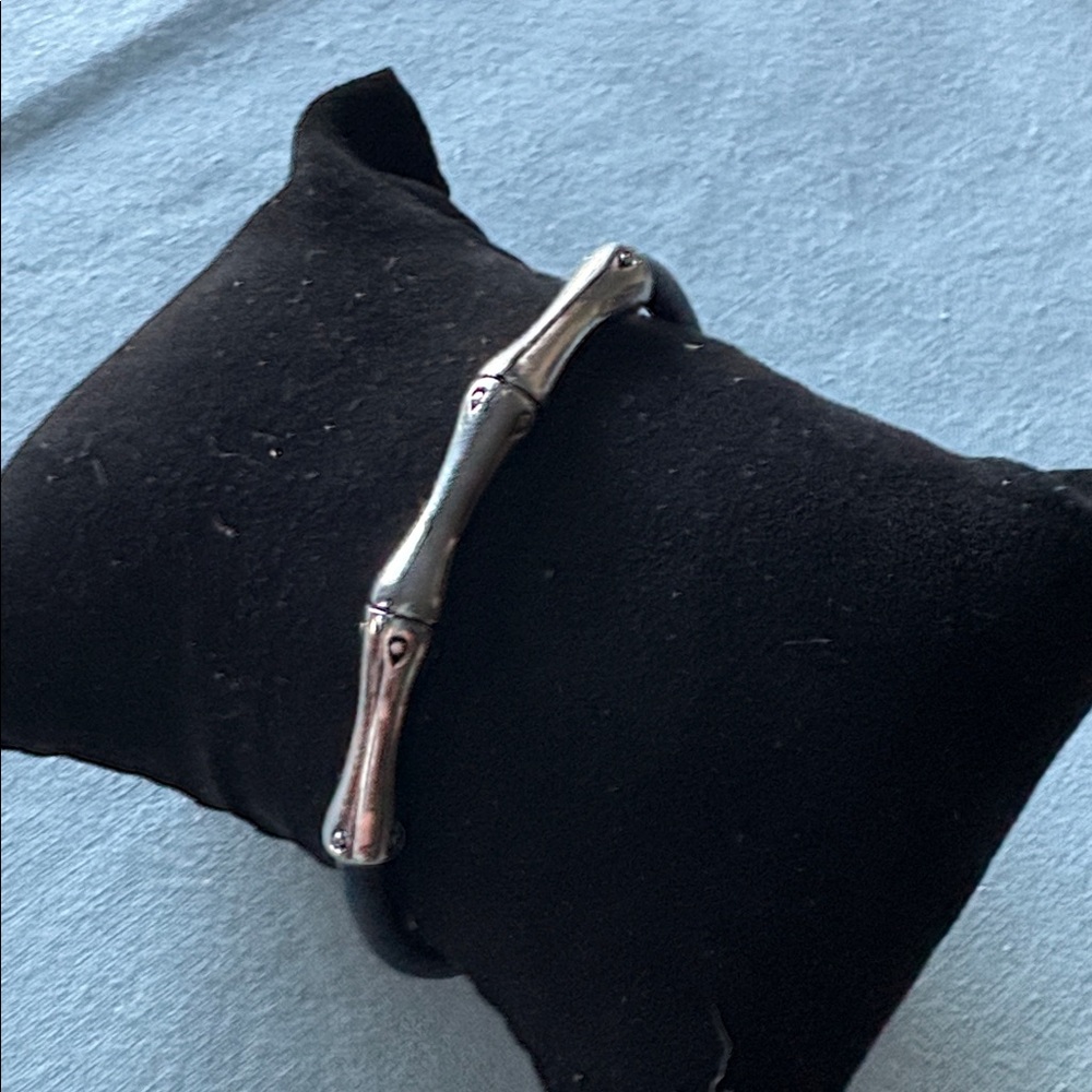 Rustic Cuff Silver Bamboo-Inspired cinch bracelet